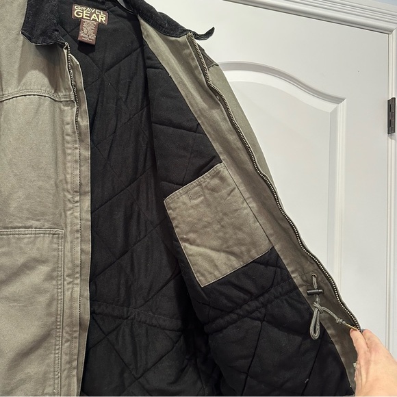 Gravel Gear Washed Chore Coat Moss Full Zip Workwear Heavy Jacket Size XXL - Picture 6 of 9